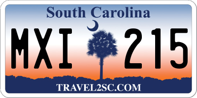SC license plate MXI215