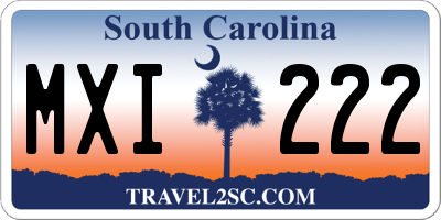 SC license plate MXI222