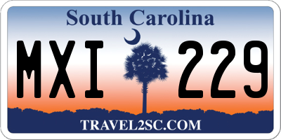 SC license plate MXI229