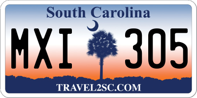 SC license plate MXI305