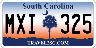 SC license plate MXI325