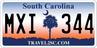 SC license plate MXI344