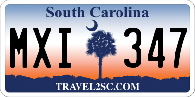 SC license plate MXI347