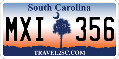 SC license plate MXI356