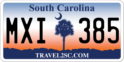 SC license plate MXI385