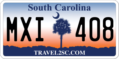 SC license plate MXI408