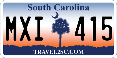 SC license plate MXI415