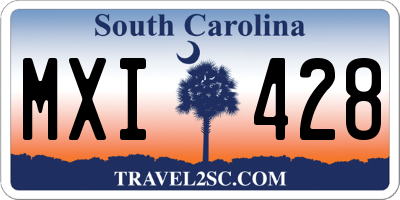 SC license plate MXI428