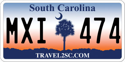 SC license plate MXI474