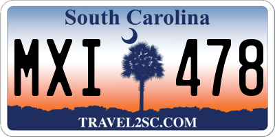 SC license plate MXI478