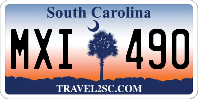 SC license plate MXI490