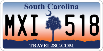 SC license plate MXI518