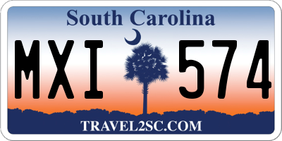 SC license plate MXI574