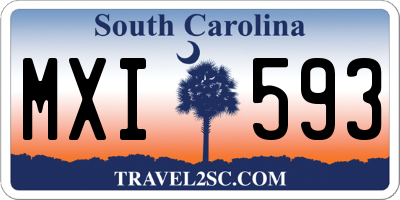 SC license plate MXI593