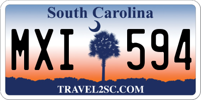 SC license plate MXI594