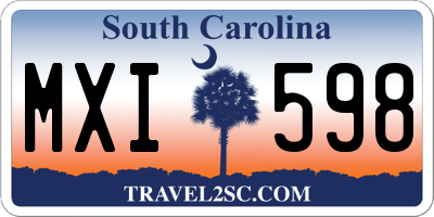 SC license plate MXI598