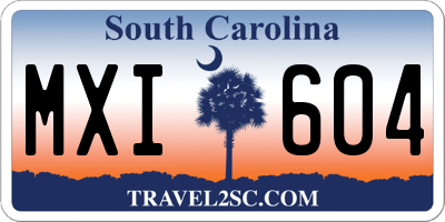 SC license plate MXI604