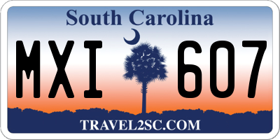 SC license plate MXI607