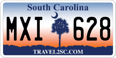 SC license plate MXI628