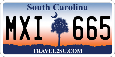 SC license plate MXI665
