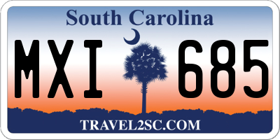 SC license plate MXI685