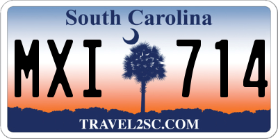 SC license plate MXI714