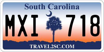 SC license plate MXI718