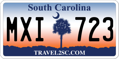 SC license plate MXI723