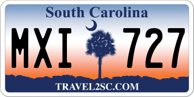 SC license plate MXI727