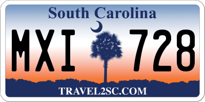 SC license plate MXI728