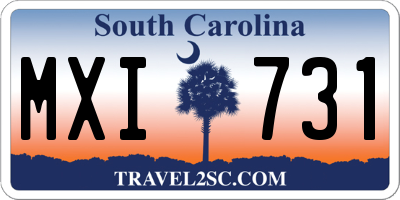 SC license plate MXI731
