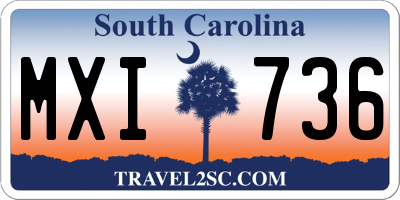 SC license plate MXI736