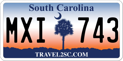 SC license plate MXI743