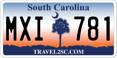 SC license plate MXI781