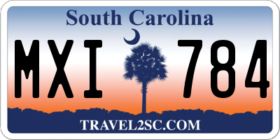 SC license plate MXI784