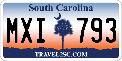 SC license plate MXI793