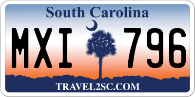 SC license plate MXI796