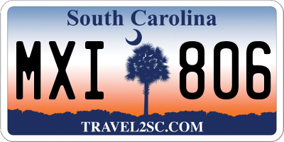 SC license plate MXI806
