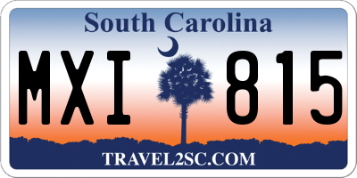 SC license plate MXI815