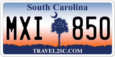 SC license plate MXI850
