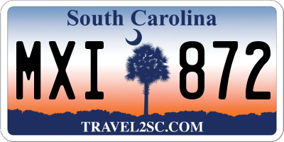 SC license plate MXI872