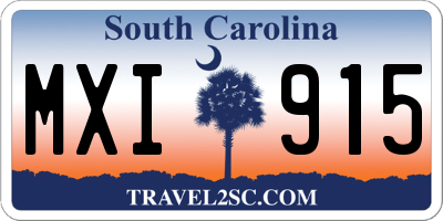 SC license plate MXI915