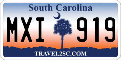 SC license plate MXI919