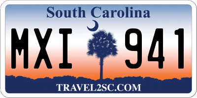 SC license plate MXI941