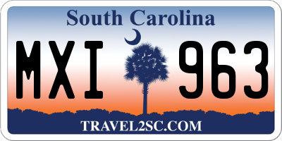 SC license plate MXI963
