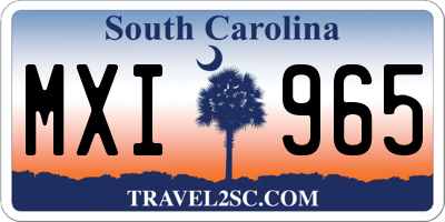 SC license plate MXI965