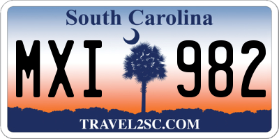 SC license plate MXI982