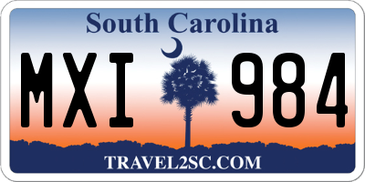 SC license plate MXI984
