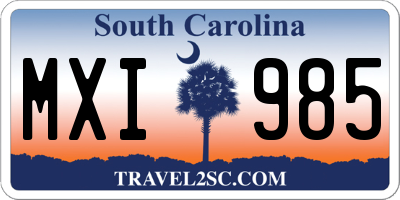 SC license plate MXI985