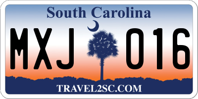 SC license plate MXJ016